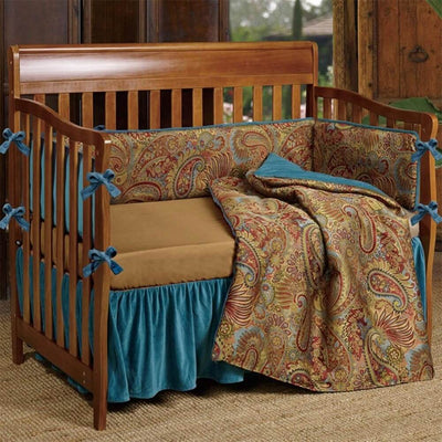 Western Teal Paisley Crib Bedding Collection (7698272682216)